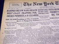 1945 JUNE 8 NEW YORK TIMES - MARINES BELOW NAHA REACH WEST COAST - NT 679