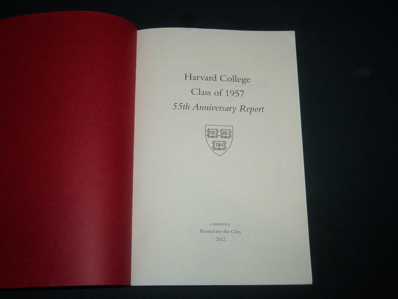 2012 HARVARD/RADCLIFFE CLASS OF 1957 55TH ANNIVERSARY REPORT BOOK - KD 5488