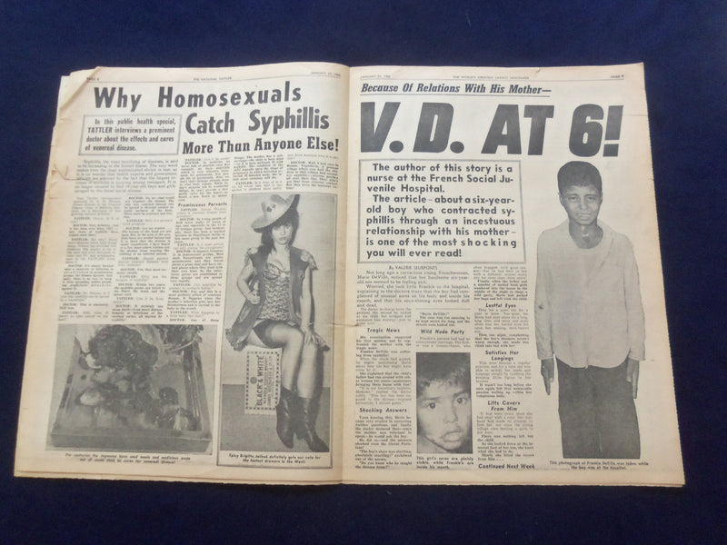 1966 JAN 23 THE NATIONAL TATTLER NEWSPAPER - V.D. AT 6! -YOU MUST READ - NP 6876
