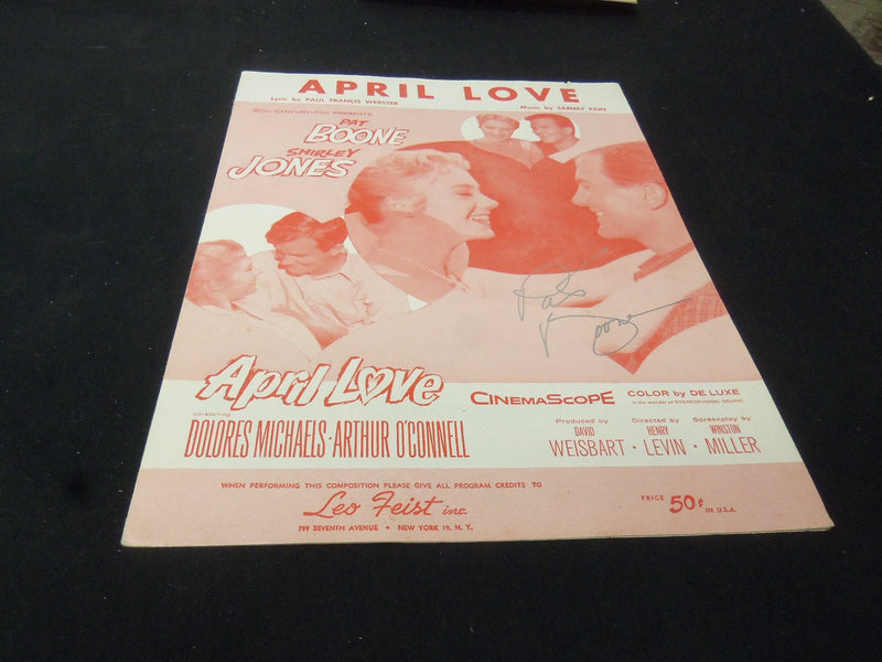 PAT BOONE APRIL LOVE AUTOGRAPHED SHEET MUSIC - AM 57