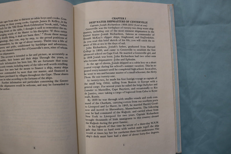 1977 CENTERVILLE SHIPMASTERS & SEAFARING DAYS HARDCOVER BOOK BY UNGERMAN- K 3332