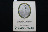 1940'S GERTRUDE LAWRENCE IN NOEL COWARD'S TONIGHT AT 8:30 PROGRAM - K 2290