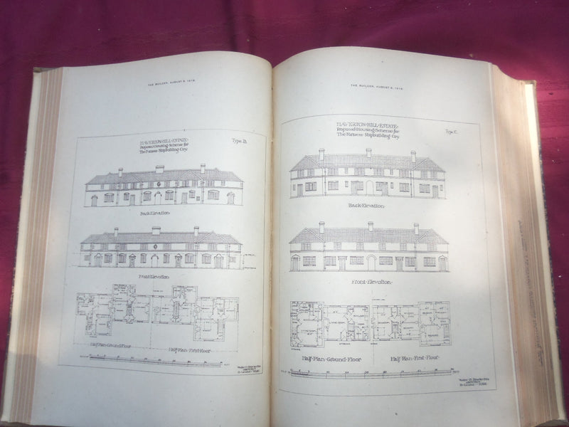 1919 JULY-DECEMBER THE BUILDER U. K. MAGAZINE BOUND VOLUMES - FOLD OUTS- C 59