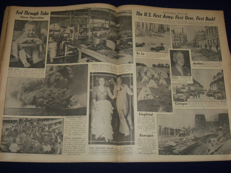1945 MAY 27 NEW YORK SUNDAY MIRROR - TOKYO RAZED JAPS ADMIT- CHURCHILL - NP 1807