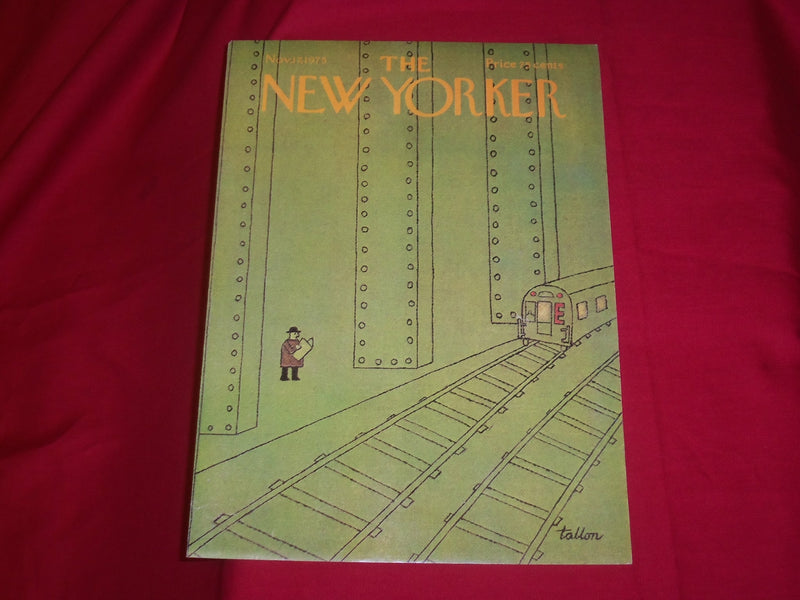 1975 NOVEMBER 17 NEW YORKER MAGAZINE FRONT COVER ONLY - GREAT ART FOR FRAMING