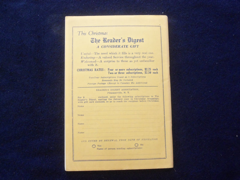 1926 DECEMBER THE READER'S DIGEST SOFTCOVER BOOK - NUMBER 56 - J 8433