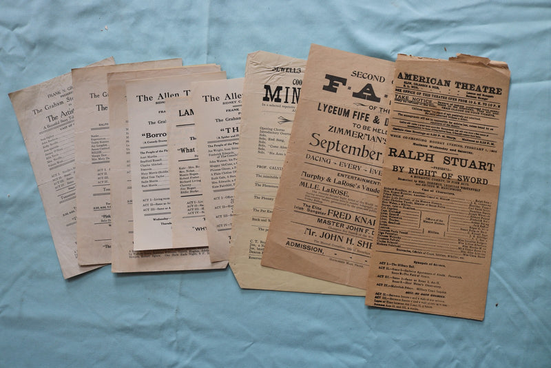 1890'S-1900'S EARLY THEATRE BROADSIDES - 75+ PIECES - GREAT LOT - K 3327