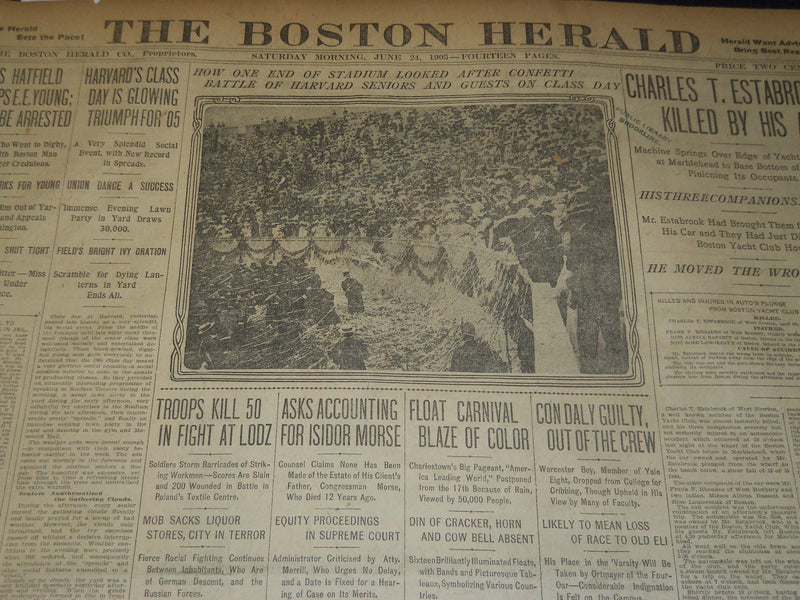 1905 JUNE 24 THE BOSTON HERALD - HARVARD'S CLASS DAY TRIUMP FOR 05 - BH 87