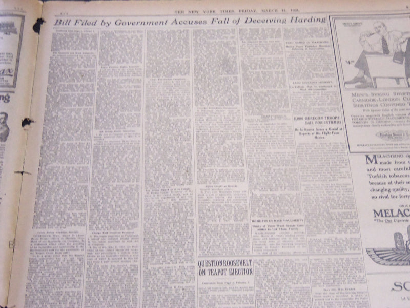 1924 MARCH 14 NEW YORK TIMES - WOMAN NOW ACCUSES DAUGHERTY OF DEALS - NT 6817