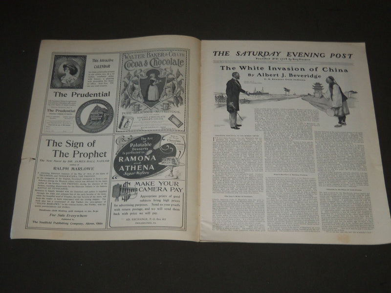 1901 NOVEMBER 23 THE SATURDAY EVENING POST MAGAZINE - ILLUSTRATED COVER - SP 559