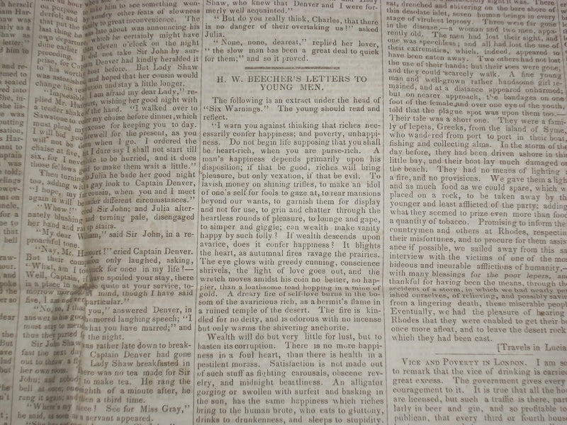 1847 FEBRUARY 20 MASSACHUSETTS PLOUGHMAN - SUSQUEHANNA RIVER BRIDGE - NP 5143