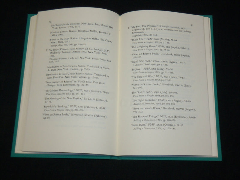 1972 ISSAC ASIMON CHECKLIST OF WORKS HARDCOVER BOOK BY MARJORIE MILLER - KD 6527