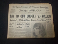 1963 DEC 4 CHICAGO'S AMERICAN NEWSPAPER - LBJ TO CUT BUDGET $3 BILLION - NP 8051