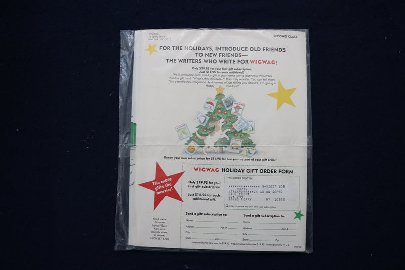 1989 DECEMBER WIGWAG MAGAZINE - HAPPY HOLIDAYS COVER - E 18976