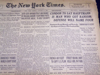 1935 JAN 6 NEW YORK TIMES - CONDON SAY HAUPTMANN MAN WHO GOT RANSOM - NT 1940