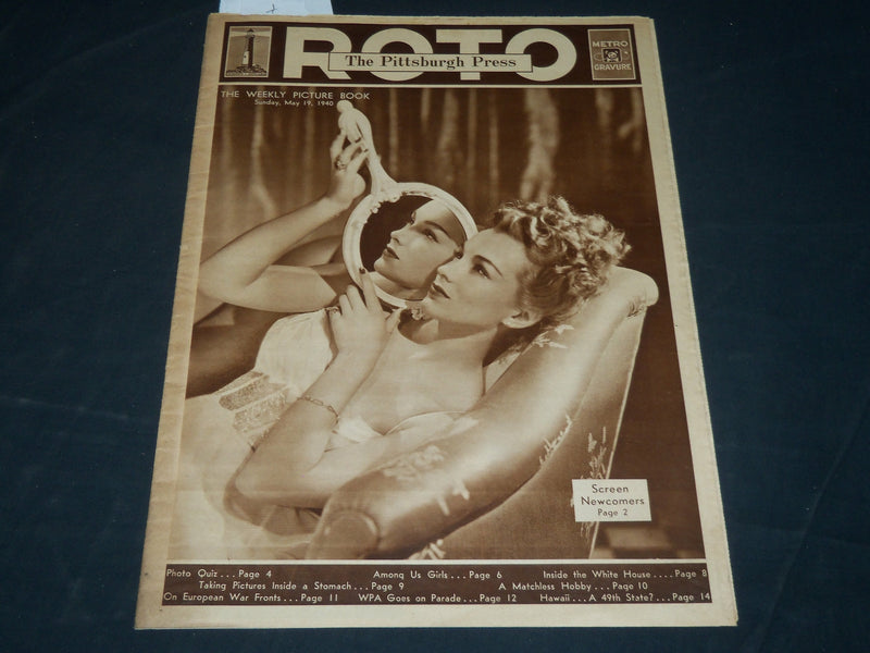 1940 MAY 19 THE PITTSBURGH PRESS SUNDAY ROTO SECTION - EVA GABOR - NP 4559