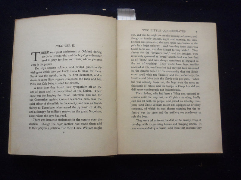 1924 TWO LITTLE CONFEDERATES HARDCOVER BOOK BY THOMAS NELSON PAGE - KD 8403