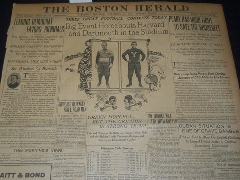 1906 NOVEMBER 17 THE BOSTON HERALD - HARVARD VS. DARTMOUTH - BH 134