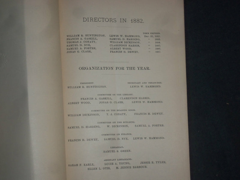 1879-81 FREE PUBLIC LIBRARY DIRECTORS REPORT - WORCESTER, MA - LOT OF 2 - O 226C