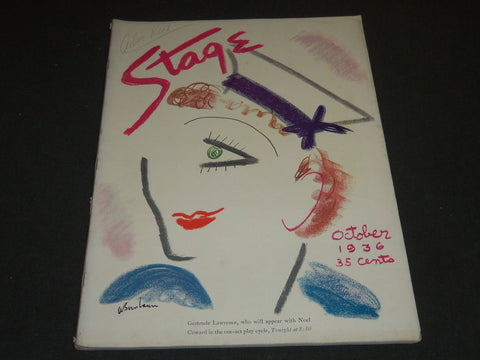 1936 OCTOBER THE STAGE MAGAZINE - GERTRUDE LAWRENCE - GREAT PHOTOS & ADS - ST 68