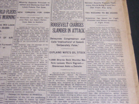 1924 MARCH 17 NEW YORK TIMES - ROOSEVELT CHARGES SLANDER IN ATTACK - NT 6827