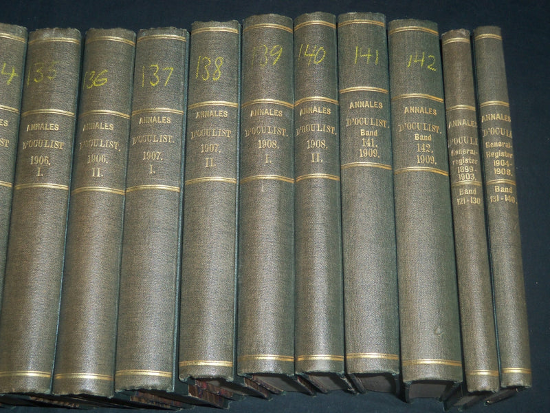 1900-1909 ANNALES D'OCULISTIQUE FRENCH VOLUMES LOT OF 19 - NICE PLATES - KD 18