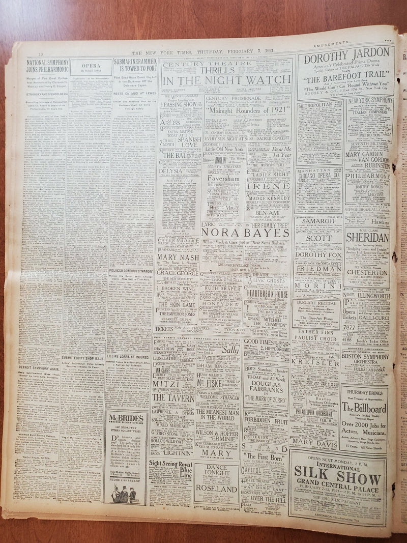 1921 FEBRUARY 3 NEW YORK TIMES - PALMER BANS WHOLESALE LIQUOR RELEASES - NT 8112