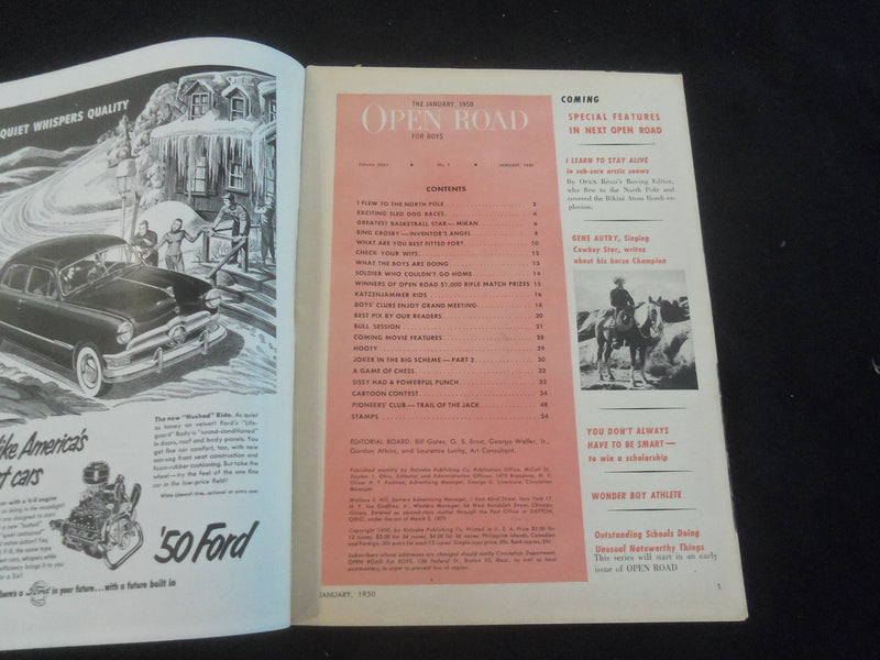 1950 JANUARY OPEN ROAD MAGAZINE - I FLEW TO THE NORTH POLE - B 5530M