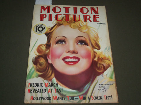 1935 DECEMBER MOTION PICTURE MAGAZINE - ANN SOTHERN COVER - SP 8562