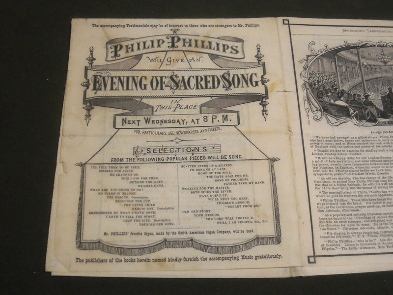 1873 PHILIP PHILLIPS SONG MINISTRY LOT OF 2 - EVENING OF SACRED SONG - J 2605