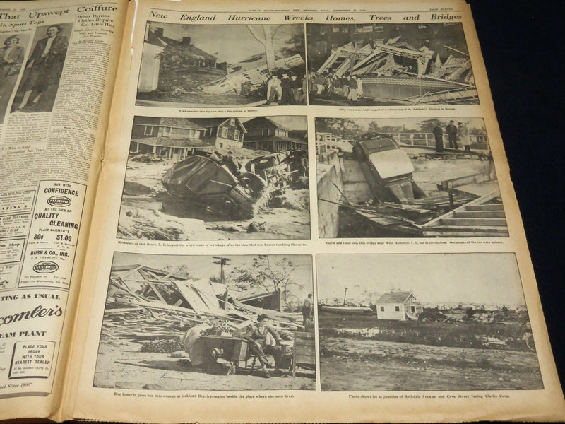 1938 SEPT 25 NEW BEDFORD STANDARD TIMES NEWSPAPER - TRAFFIC TO STORM - NT 8913