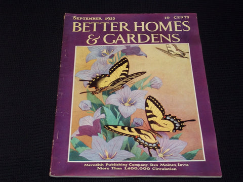1933 SEPTEMBER BETTER HOMES & GARDENS MAGAZINE - ILLUSTRATED COVER - E 5529