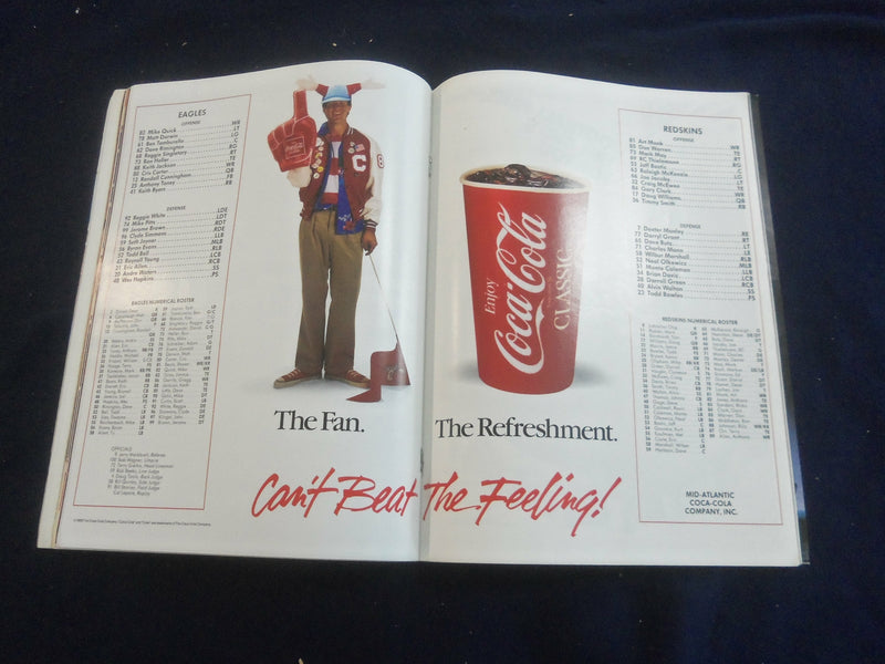 1988 SEP 18 GAMEDAY MAGAZINE- PHILADELPHIA EAGLES VS WASHINGTON REDSKINS- F 250K