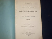 1849 & 1853 ABSTRACT OF RETURNS FROM BANKS IN MASSACHUSETTS - LOT OF 2 - J 4590
