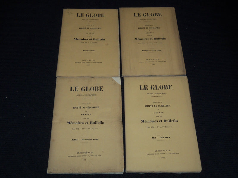 1869 LE GLOBE JOURNAL GEOGRAPHIQUE MAGAZINE LOT OF 4 - COMPLETE YEAR - O 2596I