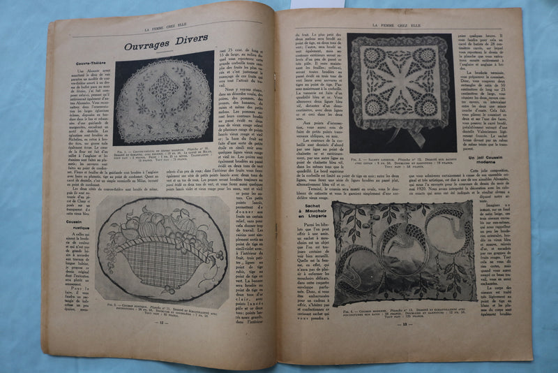 1921 LA FEMME CHEZ ELLE MAGAZINE - FRENCH FASHION - LOT OF 2 - K 2530
