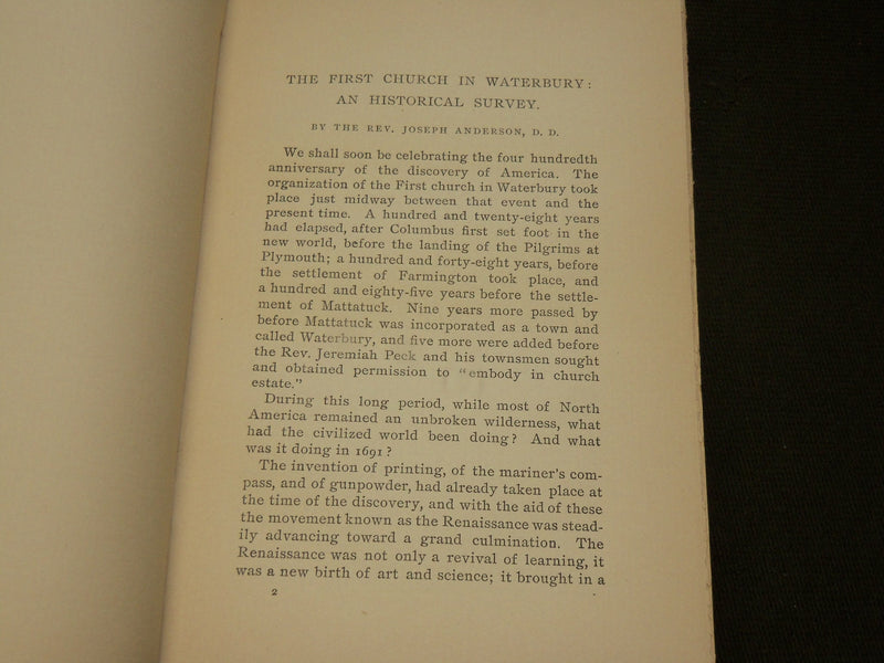 1892 CHURCHES OF MATTATUCK A BI-CENTENNIAL CELEBRATION BOOK - KD 6093