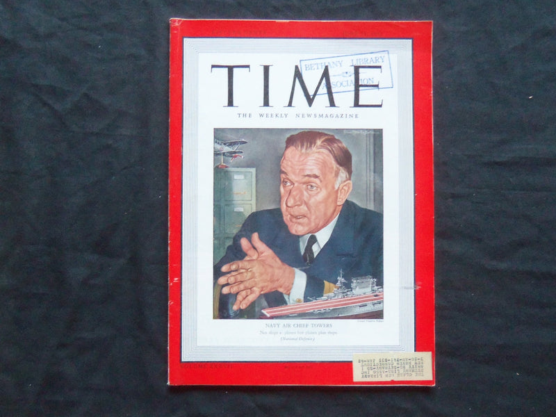 1941 JUNE 23 TIME MAGAZINE - REAR ADMIRAL TOWERS - T 769