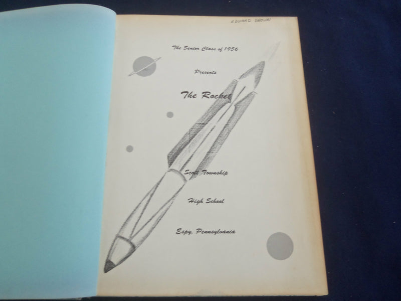 1956 THE ROCKET SCOTT TOWNSHIP HIGH SCHOOL YEARBOOK - ESPY, PA - YB 2698