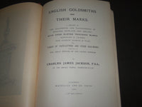 1905 ENGLISH GOLDSMITH AND THEIR MARKS BOOK BY CHARLES JAMES JACKSON - R 272
