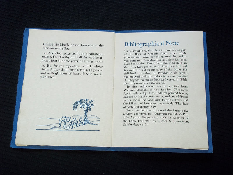 1943 A PARABLE THE FIFTY-FIRST CHAPTER OF GENESIS SOFTCOVER BOOK - J 7178
