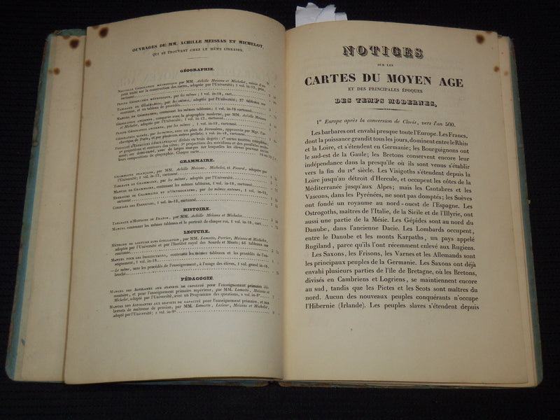 1842 PETIT ATLAS DE GEOGRAPHIE DU MOYEN AGE FRENCH ATLAS - GREAT MAPS - KD 7973