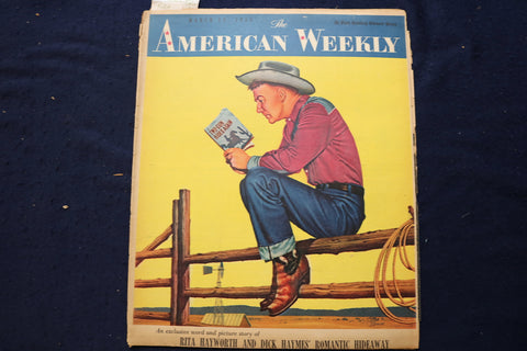1955 MAR 13 AMERICAN WEEKLY MAGAZINE - RITA HAYWORTH ARTICLE AND PHOTO - E 23267