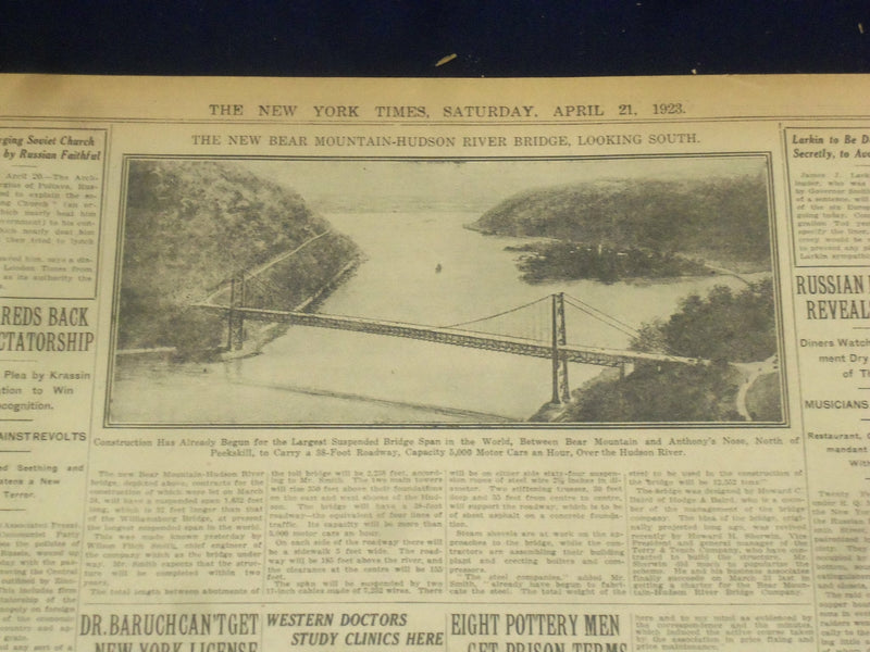 1923 APRIL 21 NEW YORK TIMES - SCIENTISTS TO STAGE A MOCK EARTHQUAKE - NT 8355