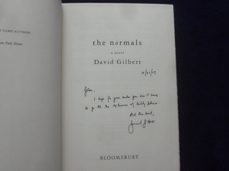 2004 THE NORMALS HARDCOVER BOOK BY DAVID GILBERT - AUTOGRAPHED - KD 8924