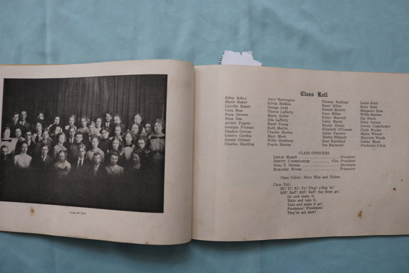 1911-1913 THE POW-WOW CALDWELL HIGH SCHOOL YEARBOOK - IDAHO - LOT OF 2 - K 2580