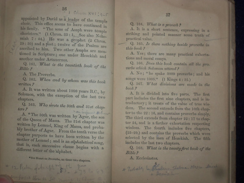 1859 QUESTIONS AND ANSWERS ON THE BOOKS OF THE BIBLE HARDCOVER BOOK - KD 9119