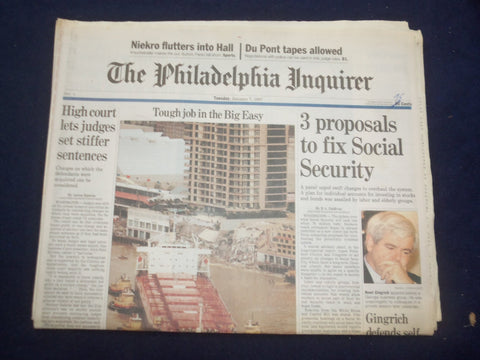 1997 JANUARY 7 PHILADELPHIA INQUIRER-3 PROPOSALS TO FIX SOCIAL SECURITY- NP 7161