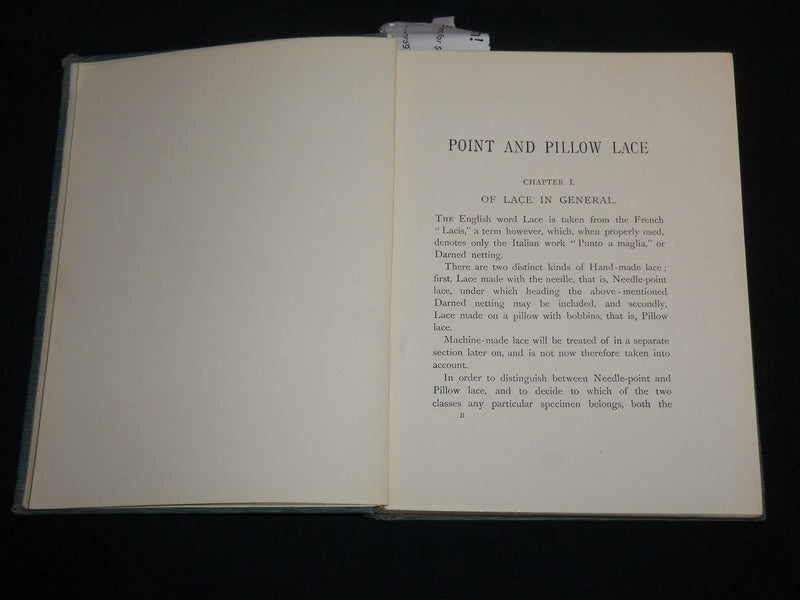 1905 POINT AND PILLOW LACE HARDCOVER BOOK BY MARY SHARP - NICE ILLUS. - KD 6617