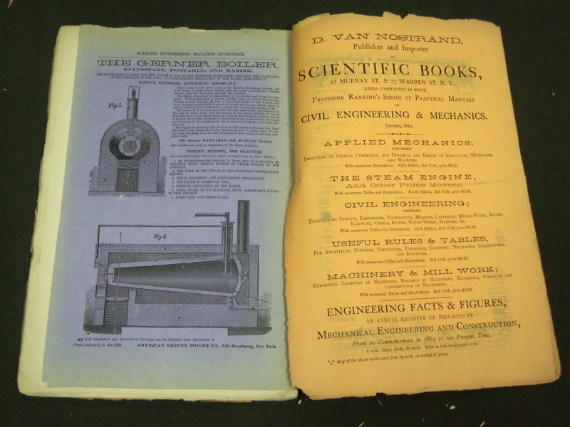 1870 VAN NOSTRAND'S ECLECTIC ENGINEERING MAGAZINE LOT OF 10 ISSUES - WR 553